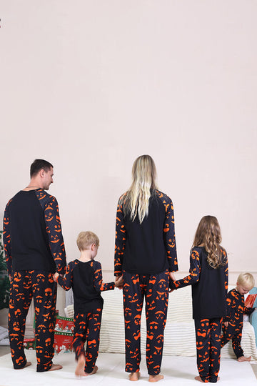 Navy Ghost Printed Long Sleeves Family Halloween Pajamas